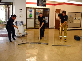 Be Prepared for Winter Storms Firefighters Sweeping Water