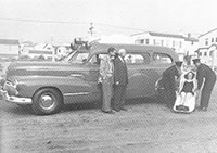 History Demo with woman on stretcher