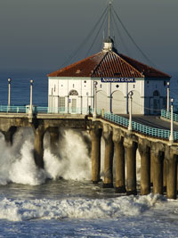 Manhattan Beach Pier During Big Surf