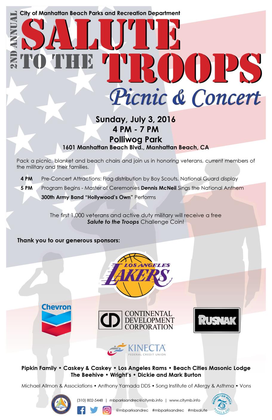 POSTER - Salute to the Troops Picnic and Concert