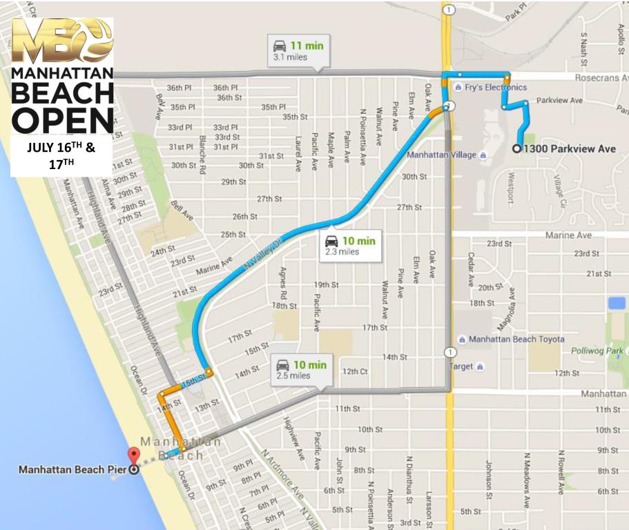 Manhattan Beach Open Shuttle Route