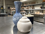 Three vases of various sizes and finishes made in Open Lab