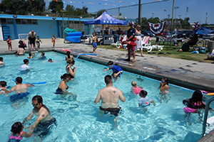 Patrons enjoying 4th of July Pool Party