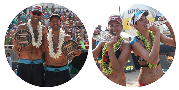 2018 MBO by AVP Winners: Phil Dalhausser, Nick Lucena, April Ross, and Alix Klineman