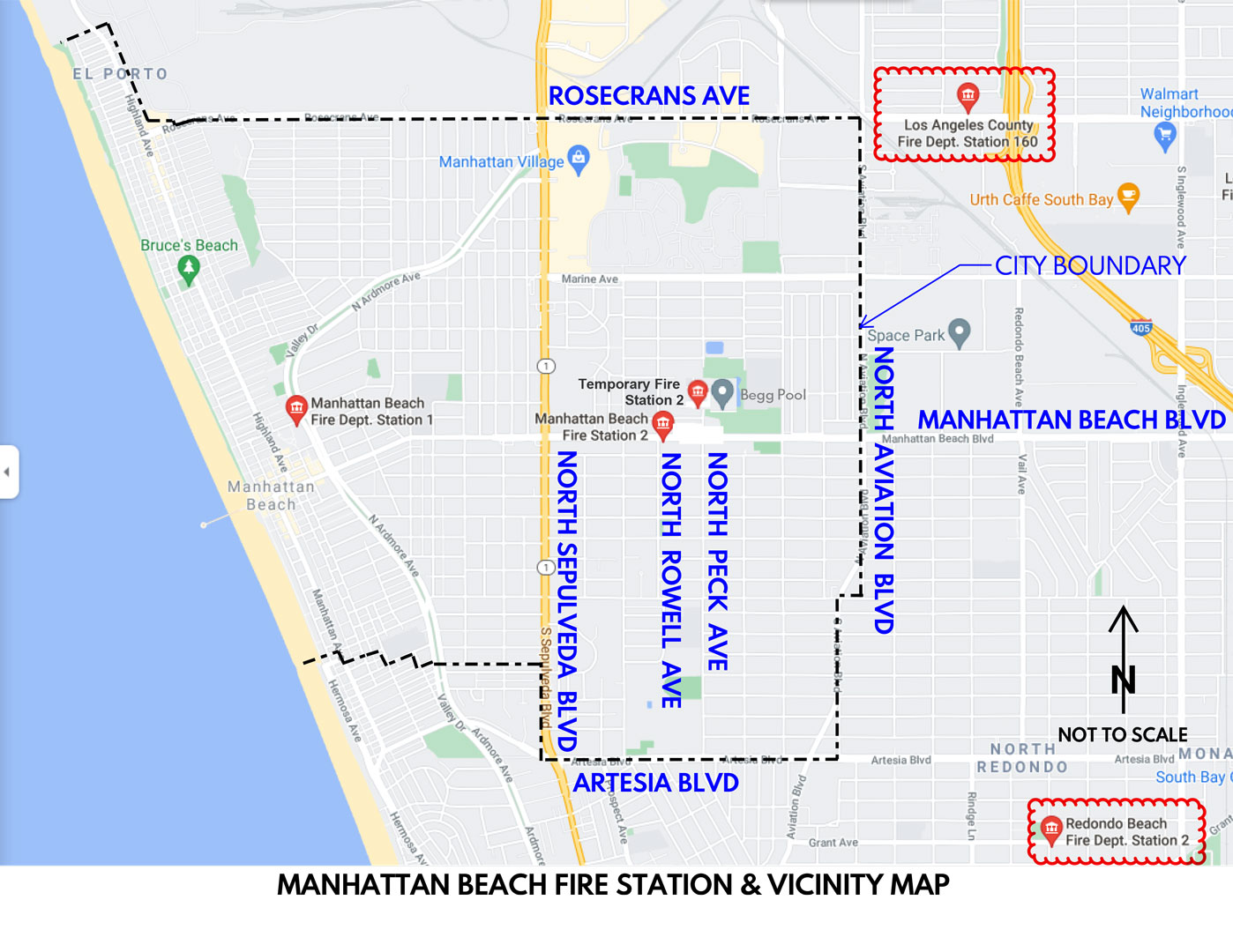 Manhattan Beach Fire Station and Vicinity Map