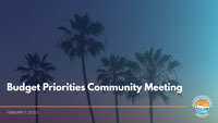 Budget Priorities Community Meeting Presentation FY 2022-2023