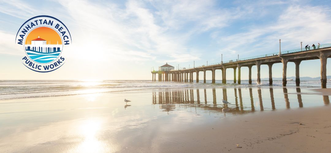 Manhattan Beach Pier with Public Works Logo