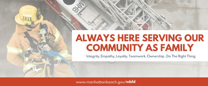 Manhattan Beach Fire Always here serving our community as family - Pole Slide