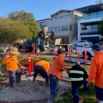 Public Works preparing foundation for Bruce's Beach Plaque