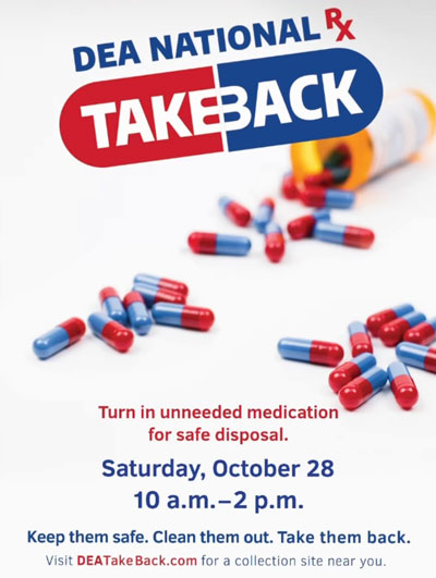 2023 October Drug Takeback Event Flyer