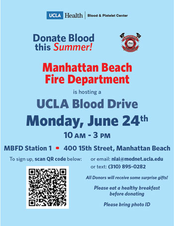 Manhattan Beach Fire Department and UCLA Blood Drive